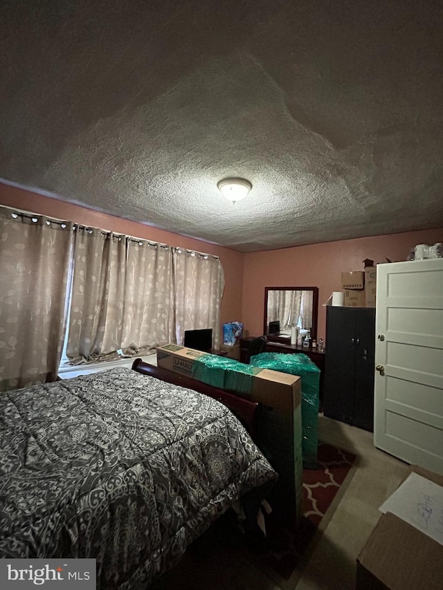 bedroom featuring a textured ceiling