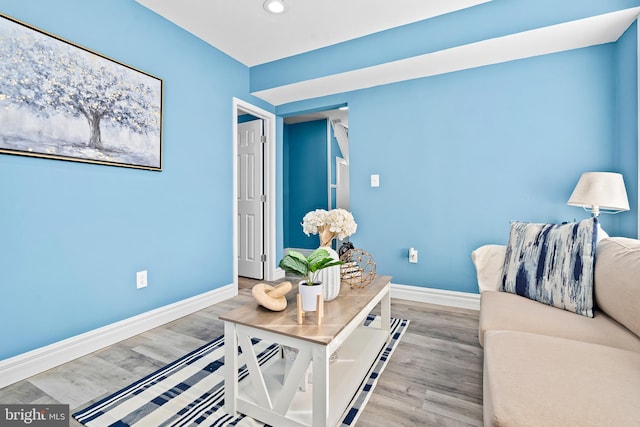 living room featuring light hardwood / wood-style floors