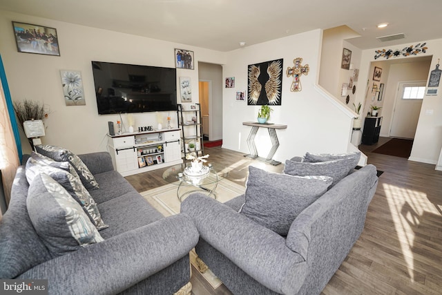 living room featuring hardwood / wood-style floors