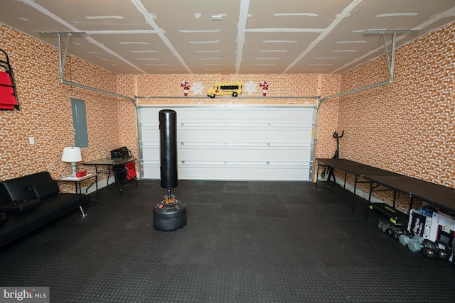 garage featuring electric panel