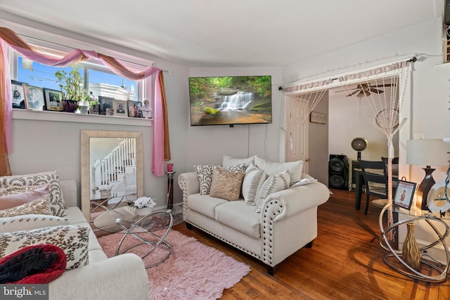 living room featuring hardwood / wood-style floors