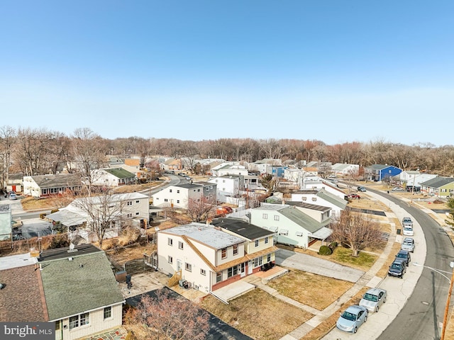 drone / aerial view with a residential view