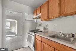 kitchen featuring sink and gas range gas stove