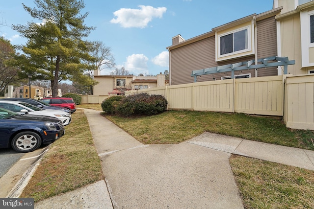 view of yard featuring fence