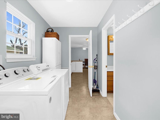 laundry area with independent washer and dryer