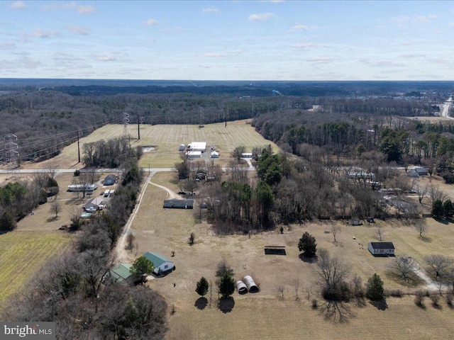 drone / aerial view featuring a rural view