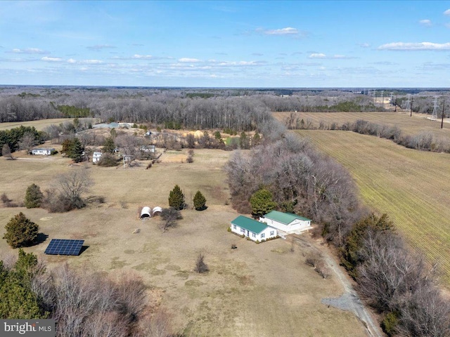 drone / aerial view featuring a rural view