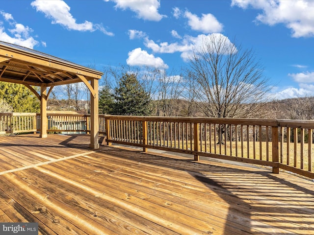 deck featuring a gazebo