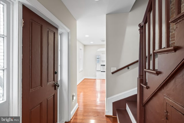 entryway featuring light wood-type flooring