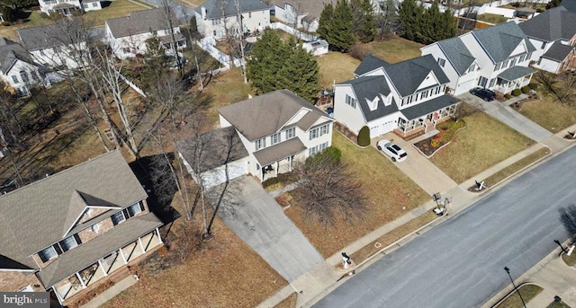 bird's eye view with a residential view