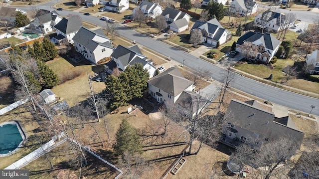 aerial view with a residential view