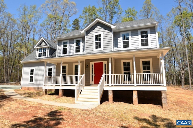 view of front of property featuring a porch