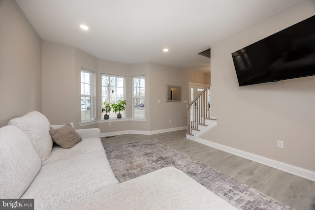 living room featuring wood-type flooring