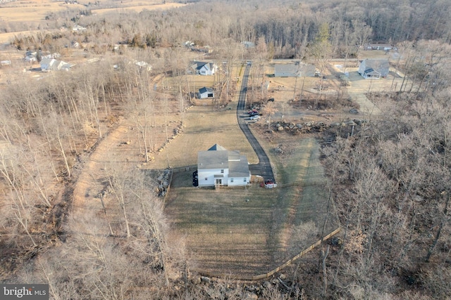 aerial view featuring a rural view