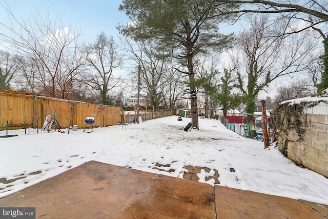 view of snowy yard