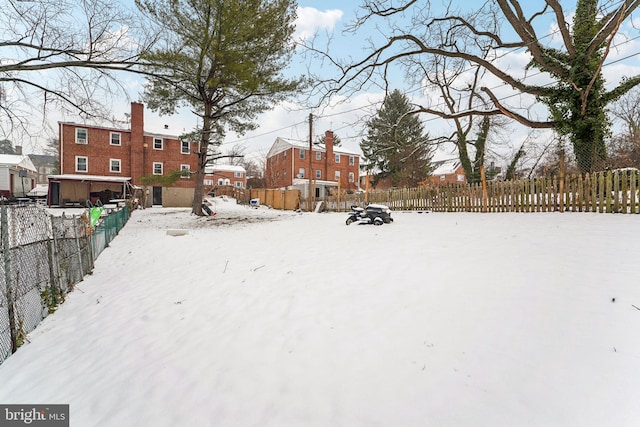 view of snowy yard