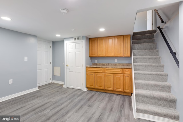 kitchen featuring light hardwood / wood-style flooring