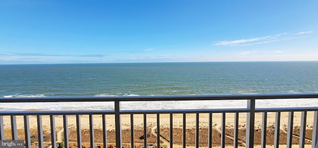 view of water feature featuring a view of the beach