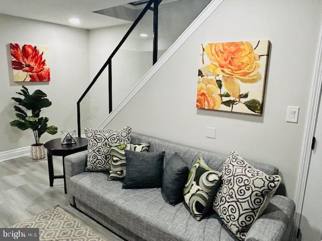 living room featuring hardwood / wood-style floors