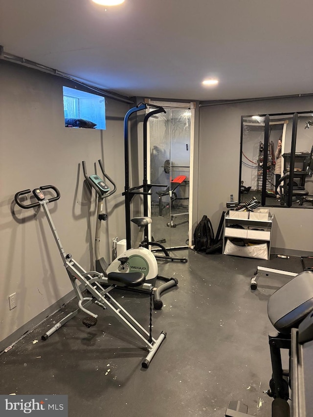 view of workout area