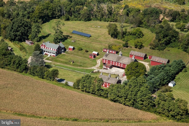 bird's eye view featuring a rural view