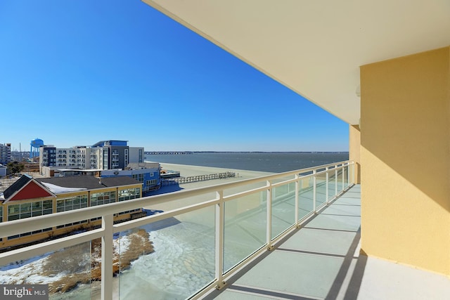 balcony with a water view