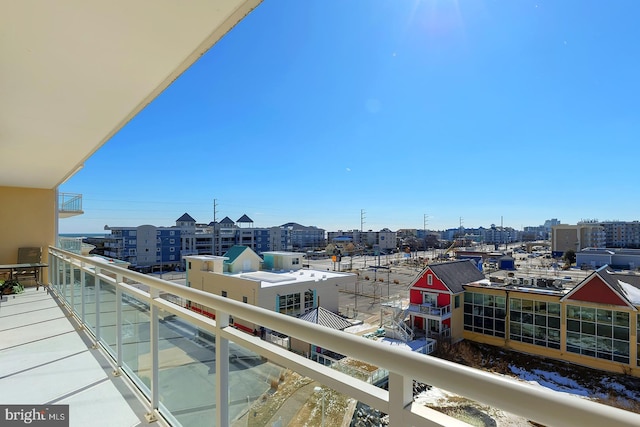 balcony featuring a city view