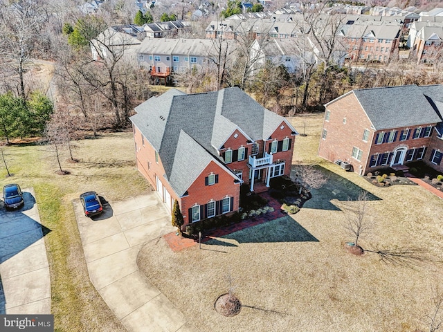 drone / aerial view with a residential view