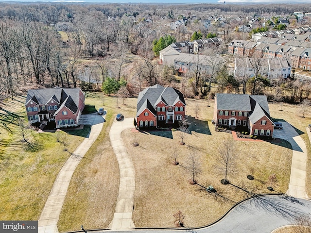 aerial view featuring a residential view