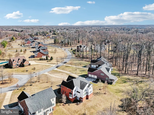 aerial view with a residential view