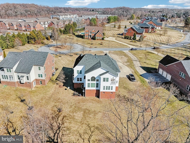 bird's eye view with a residential view