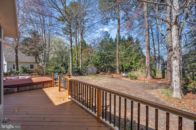 10133 Queens Cir, Ocean City, MD 21842 - wooden terrace with a fenced backyard, an outbuilding, and a storage shed