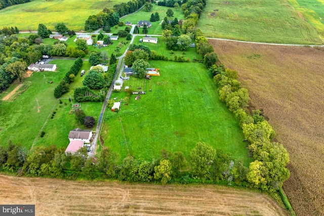 aerial view with a rural view