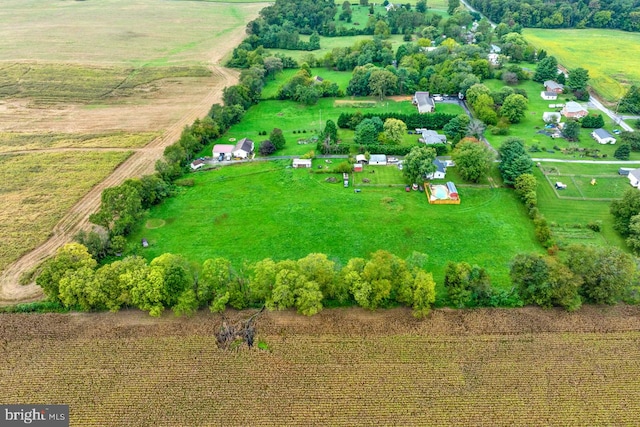 bird's eye view with a rural view