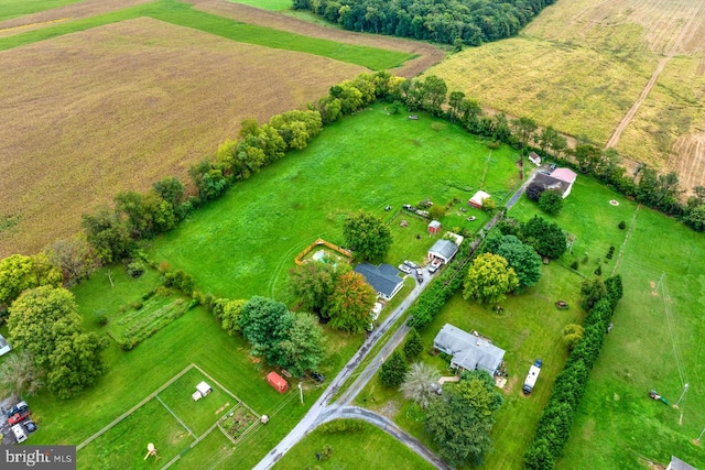 bird's eye view featuring a rural view