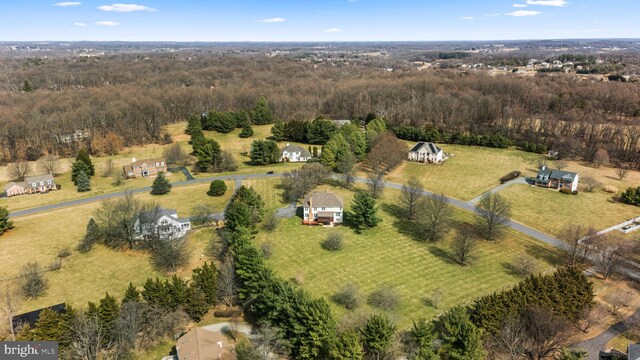 aerial view with a rural view