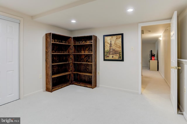 wine area with light colored carpet