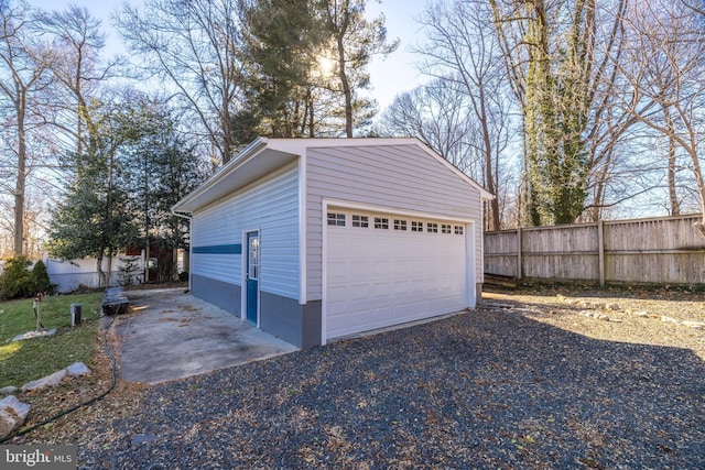 view of garage