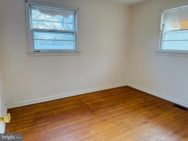 empty room featuring wood-type flooring