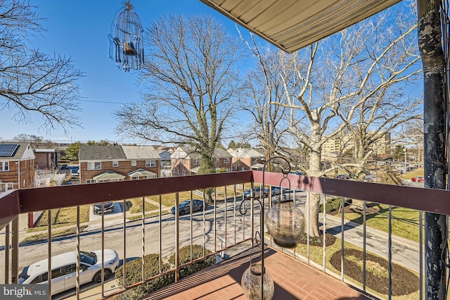 balcony with a residential view