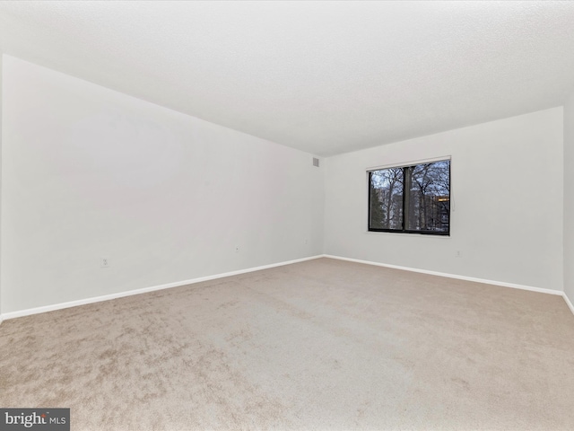 spare room with carpet and a textured ceiling