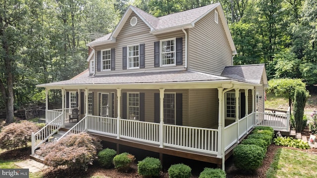 exterior space with a porch