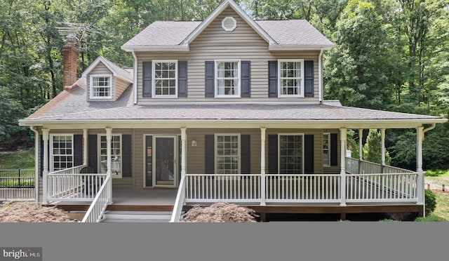 view of front of home featuring covered porch