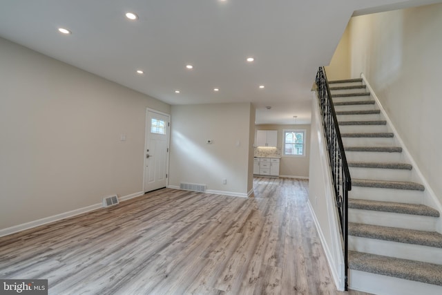 foyer featuring light hardwood / wood-style flooring