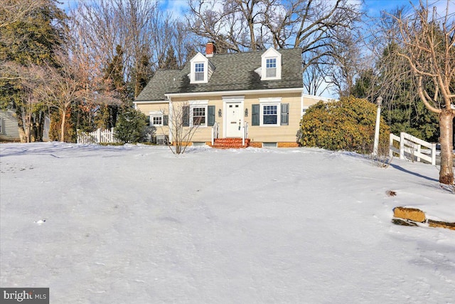 view of cape cod home