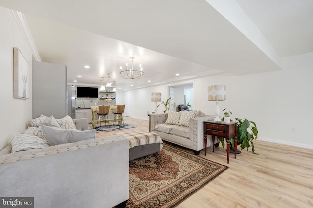 23333 Four Chimneys Ln, Middleburg, VA 20117 - living area featuring ornamental molding, recessed lighting, baseboards, and wood finished floors
