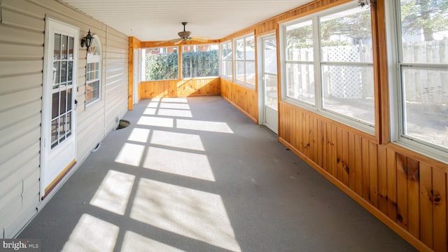 view of unfurnished sunroom