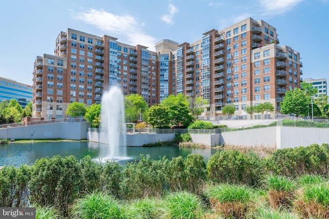 view of property with a water view