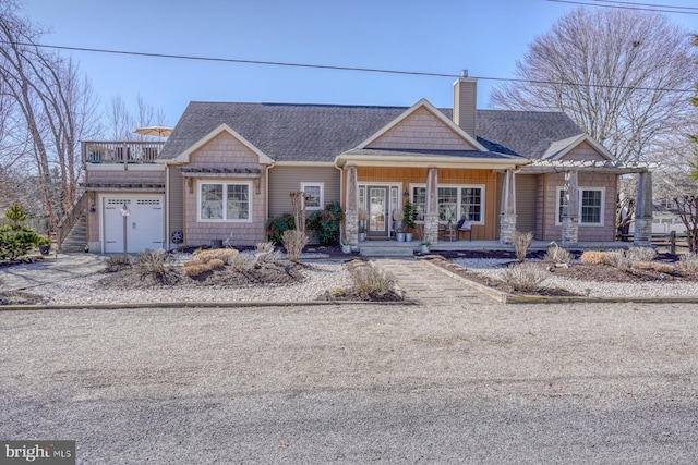 craftsman inspired home featuring a garage