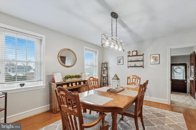 dining area featuring light hardwood / wood-style flooring